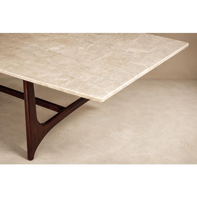 Brasilia Dining Table in Brazilian Rosewood & Marble, Brazil, C. 1965 For Sale - Image 16 of 18