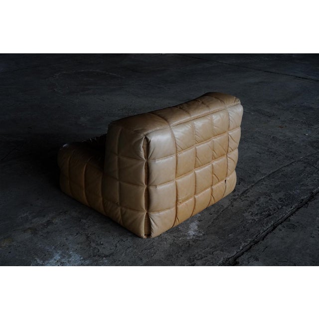 Kashima Lounge Chairs in Tan Leather by Michel Ducaroy for Ligne Roset, 1980s, Set of 2 For Sale - Image 6 of 10