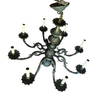 Early 20th Century French Neoclassical Empire Baroque Carved Chandelier Light Fixture For Sale
