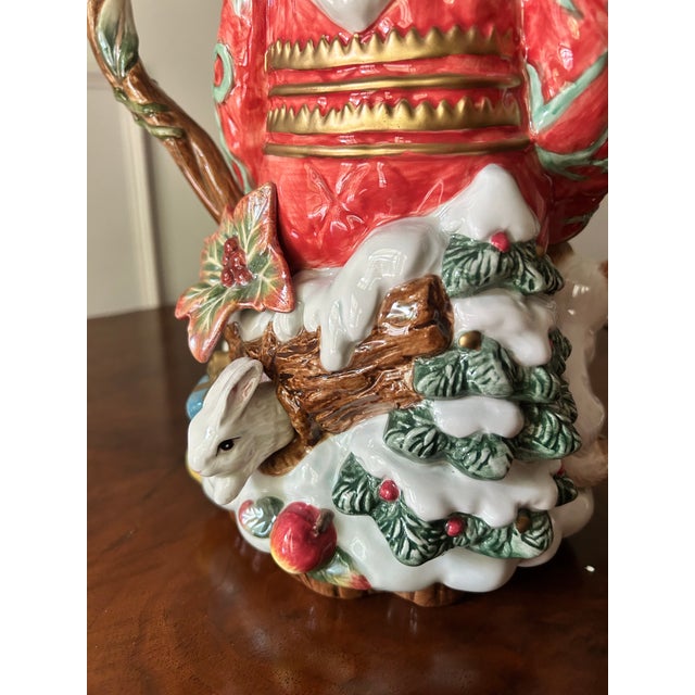 Victorian Enchanted Holiday by Fitz and Floyd Santa Teapot For Sale - Image 3 of 6