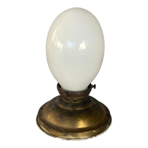 1910 Antique Wall Sconce, Solid Brass, All Original, White Glass Shade