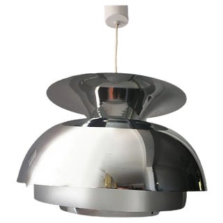 Large Danish Chrome Lamp, 1970s For Sale