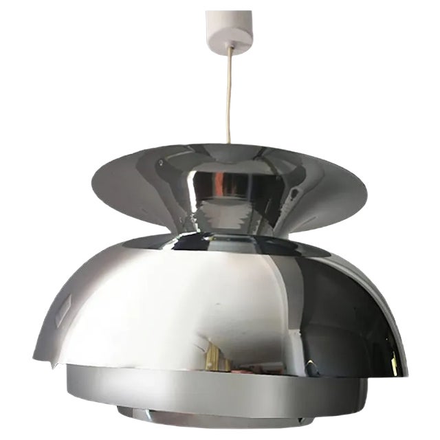 Large Danish Chrome Lamp, 1970s For Sale