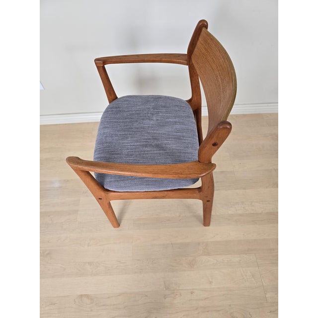 Erik Buch Vintage Danish Modern Teak Armchair – Erik Buch Style – Made in Denmark – Newly Upholstered For Sale - Image 4 of 6