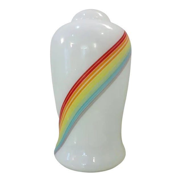 Mid-Century Rainbow Murano Glass Table Lamp For Sale