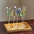 Vintage Hand-Blown Cordial / Liqueur Glasses & Giltwood Tray For Sale - Image 9 of 13