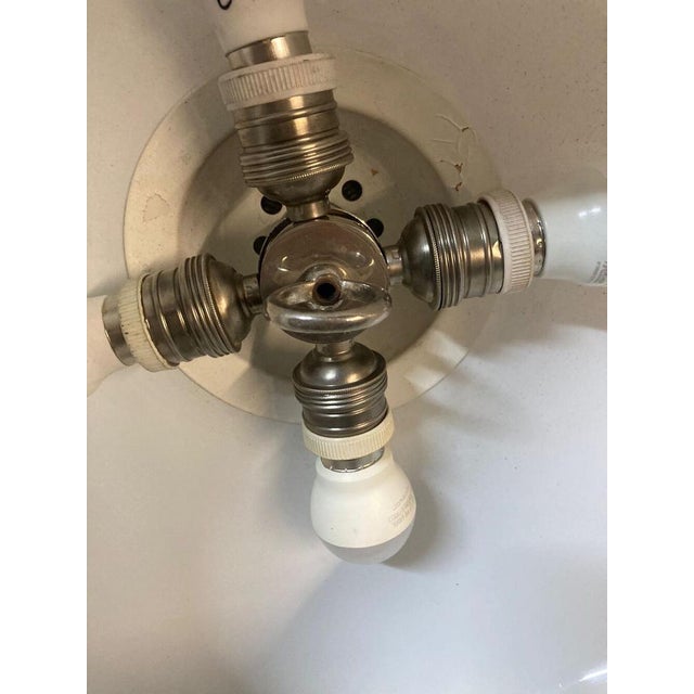 Opaline Glass Pendant Lamp for Kitchen Counter Upcycled from Vintage Glass Shade, 1960 For Sale - Image 14 of 16