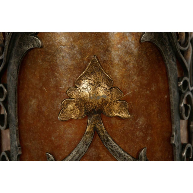 Early 20th Century Large American Classical Cast Brass & Mica Wall Sconce For Sale - Image 5 of 10