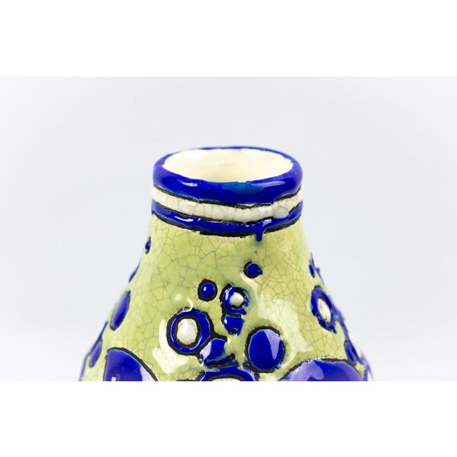Art Deco Vase in Fine Earthenware with Cloisonné Enamels by Charles Catteau, 1920s For Sale - Image 10 of 11