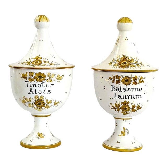 Apothecary Jars Italy Pair 1950s For Sale
