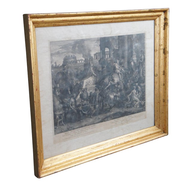 Baroque Early 20th Century Trevor James Co Framed Etching Alexander Entering Babylon After Charles Le Brun For Sale - Image 3 of 12