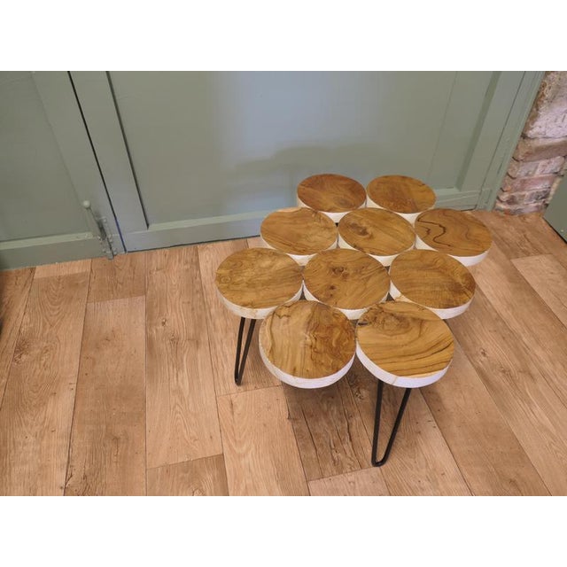 Mid-Century Folk Art Olive Wood Table, 1970 For Sale - Image 6 of 8