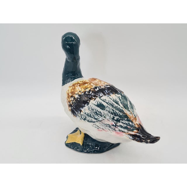 Vintage Hand-Painted Porcelain Duck Figurine, 1970s For Sale - Image 6 of 9