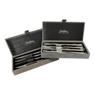 Gorham Kimberly Silverplate Steak Knives in Original Fitted Boxes – Set of 8 For Sale