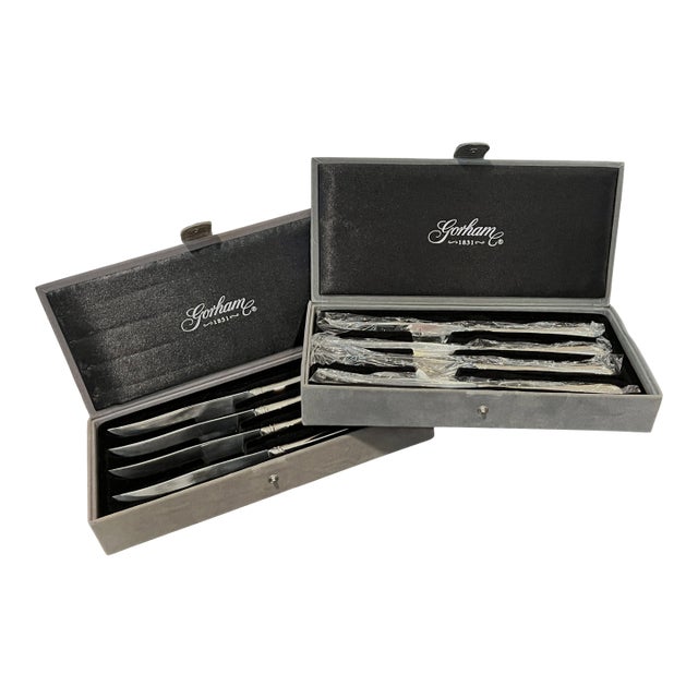 Gorham Kimberly Silverplate Steak Knives in Original Fitted Boxes – Set of 8 For Sale