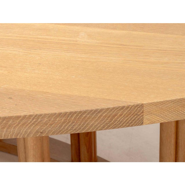 Wood Contemporary Pointed Oval Blonde Wood Dining Table For Sale - Image 7 of 8