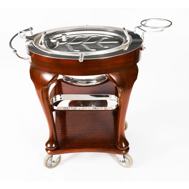 Antique Art Deco Drakes Silver Plated Beef Carving Trolley, 1930s For Sale - Image 10 of 18
