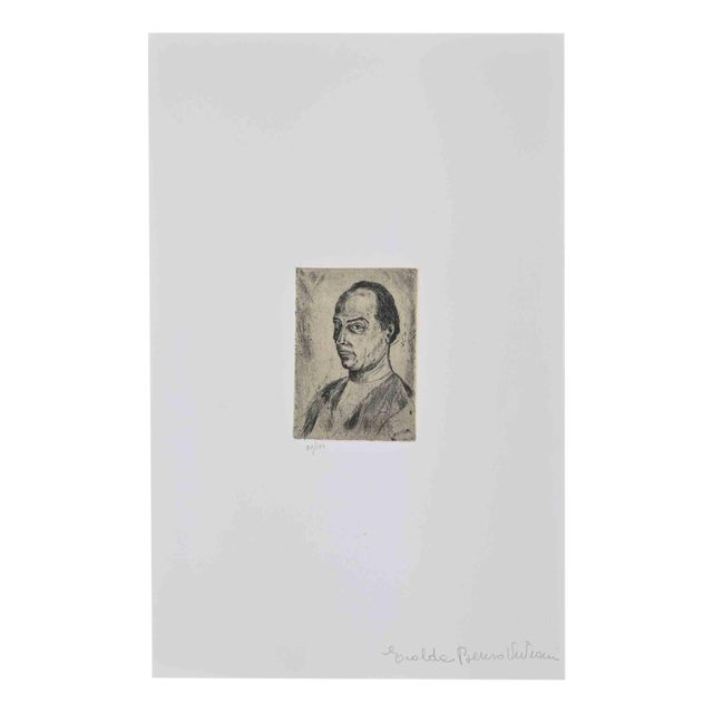 After Giuseppe Viviani, Self Portrait, Woodcut, 1960s For Sale