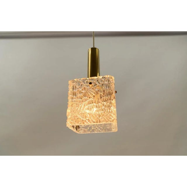 Metal Petite Ice Glass Ceiling Lamp by Kalmar Franken Kg, Germany, 1970s For Sale - Image 7 of 9
