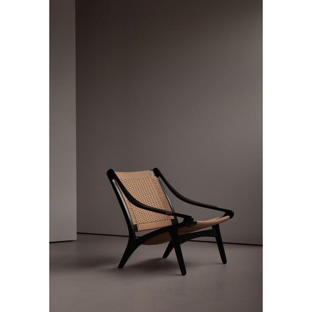 Danish Modern Black Lacquered Beech and Lounge Chair by Illum Wikkelsø, 1955 For Sale - Image 3 of 15