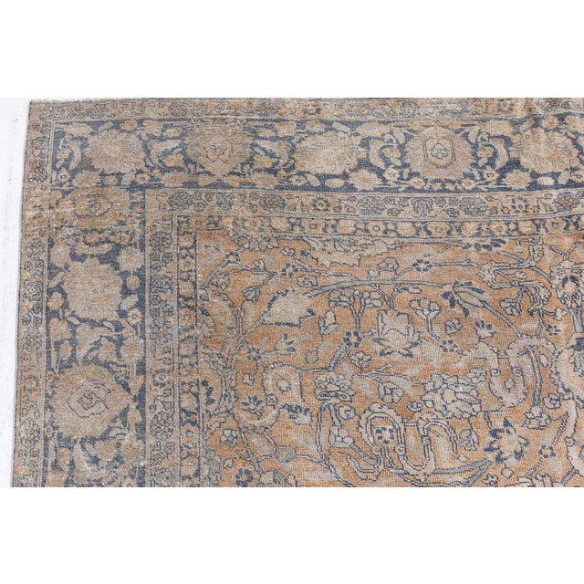 Persian Fine Antique Persian Tabriz Handmade Wool Rug For Sale - Image 3 of 8