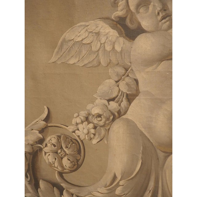 Antique French Neoclassical Grisaille Overdoor Painting, Circa 1815 For Sale - Image 11 of 13