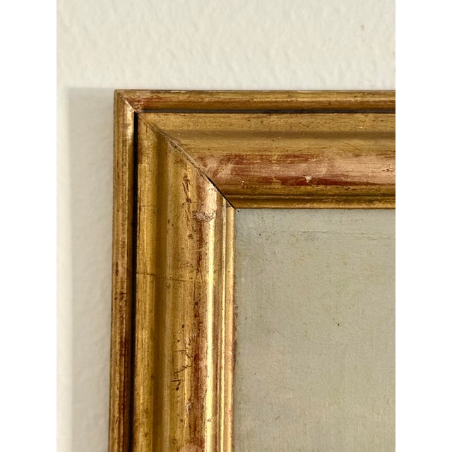 Textile Antique Dutch Oil Painting in Gilt Frame For Sale - Image 7 of 12