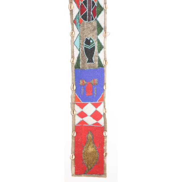 Mid 20th Century African Yoruba Diviner's Red Beaded Panel Sash 1950 For Sale - Image 5 of 12