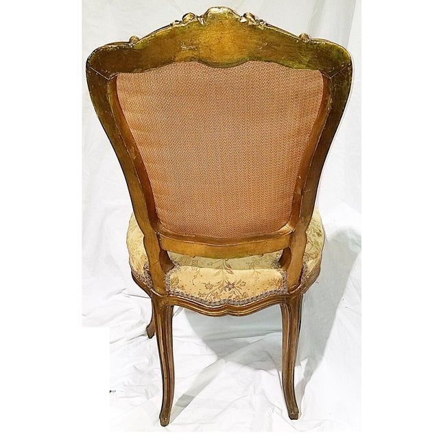 Gold French 19c Louis XV Style Side Salon Chair For Sale - Image 8 of 8