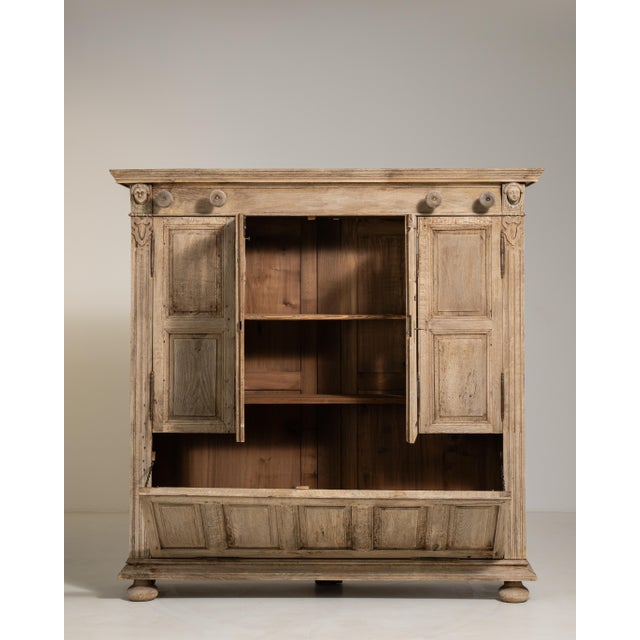 Neoclassical Antique Oak Cabinet For Sale - Image 3 of 13