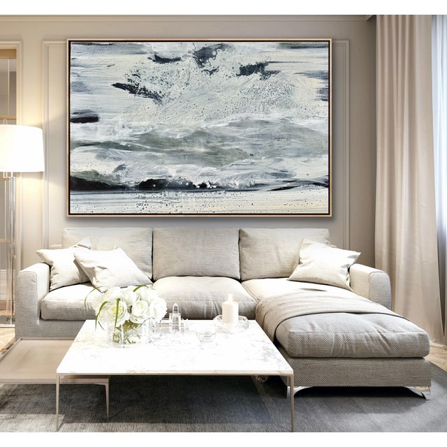 This abstract painting is part of an on going series called weather watcher. Framed upon request for extra charge.