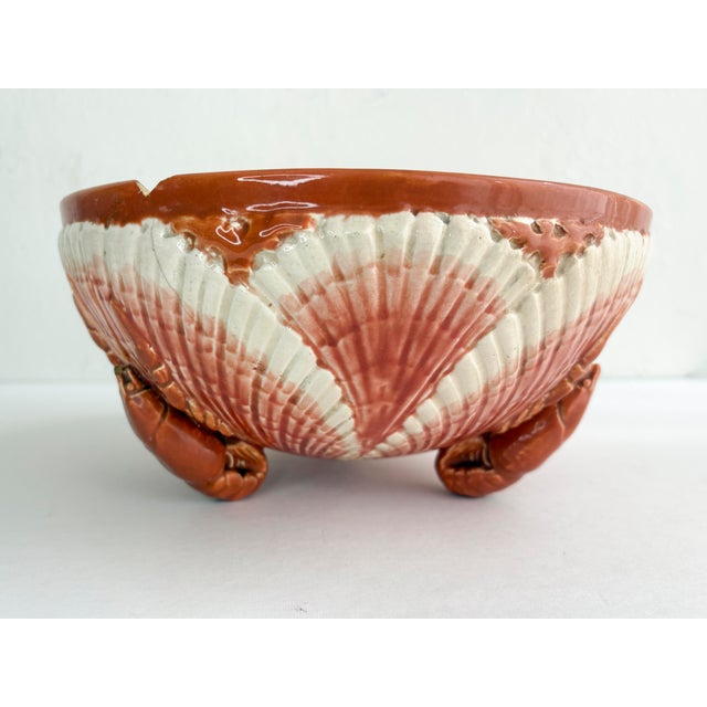 Antique French Sarreguemines Majolica Lobster Clamshell Centerpiece Bowl For Sale In Los Angeles - Image 6 of 17