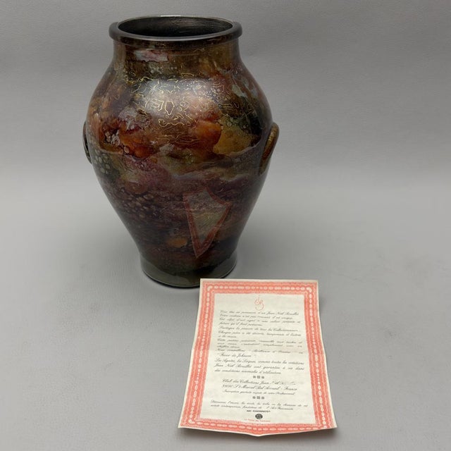 We present an exclusive work of French glass art created by master Jean Noël Bouillet. This vase is a unique piece, signed...
