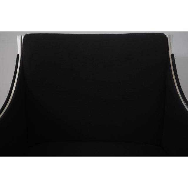 1980s Pair Jens Risom Black & Chrome Mid Century Modern Chairs For Sale - Image 5 of 18