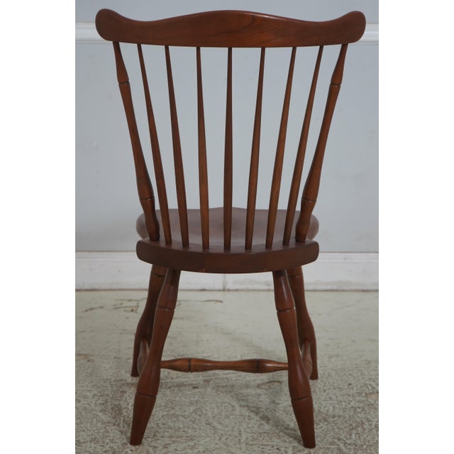 Set of 4 Frederick Duckloe Cherry Windsor Dining Room Chairs For Sale - Image 4 of 18