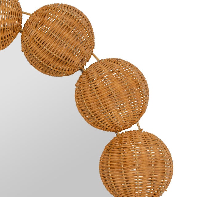 Abstract Balka Rattan Oval Wall Mirror For Sale - Image 3 of 3