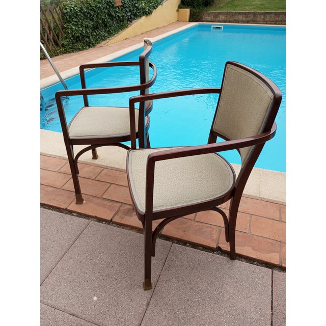 Model 719 Armchairs by Koloman Moser for J & J Kohn, Austria, 1902, Set of 2 For Sale - Image 10 of 18