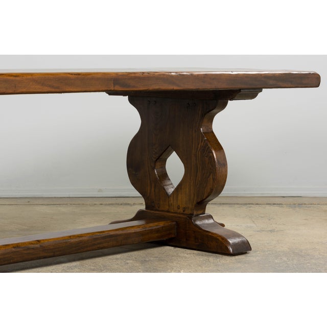 Antique French Monastery Fruitwood Farmhouse Dining Table For Sale - Image 11 of 14