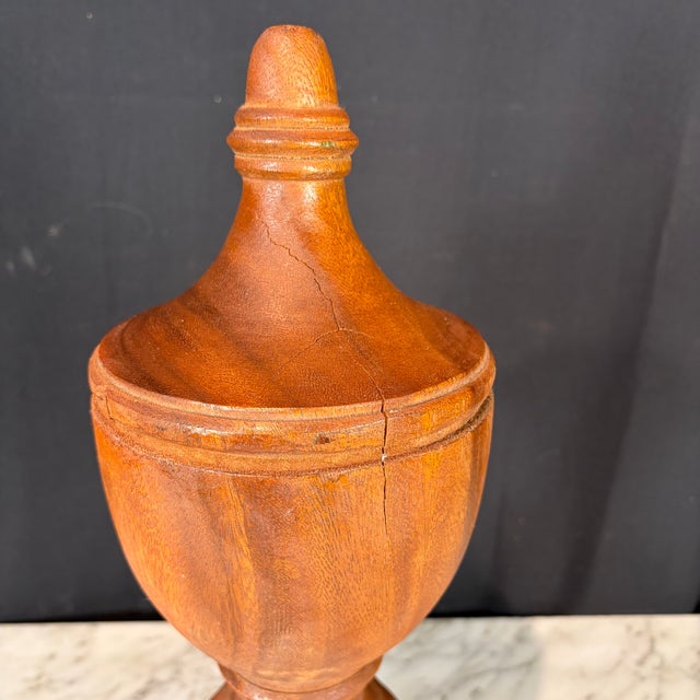 Wood Large Architectural Wood Turned Finial For Sale - Image 7 of 10