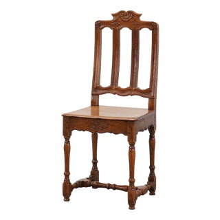 Antique Carved Oak Side Chair, France For Sale