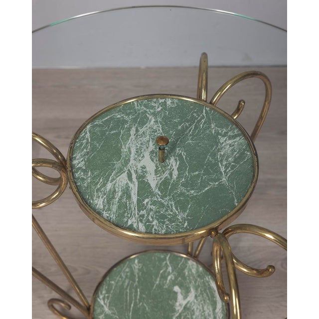 Vintage Italian Gilded Brass and Glass Coffee Table, 1950s For Sale - Image 4 of 12