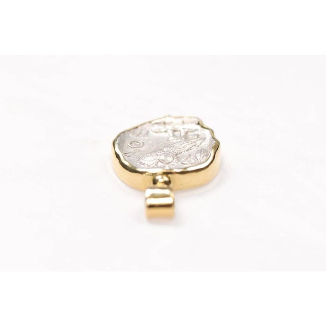 Antique Owl & Athena Silver Tetradrachm with 18k Gold For Sale - Image 10 of 12