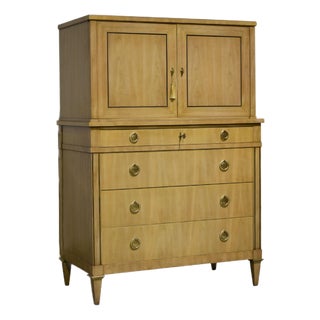 Mid Century Directoire Style Highboy Dresser by John Widdicomb For Sale