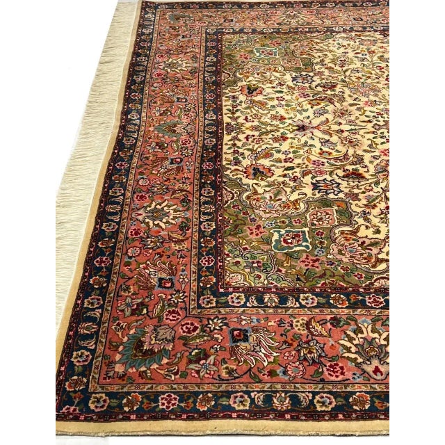Fine Hand Knotted Vintage Tabriz Rug For Sale - Image 11 of 12