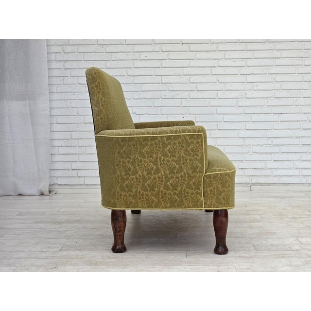 Danish 2-Seater Sofa in Green Furniture Wool Fabric, 1950s For Sale - Image 9 of 18