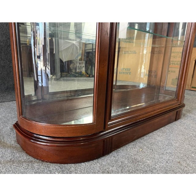 Late 20th Century Pulaski Cherry Bow Front Curio Cabinet For Sale - Image 12 of 15