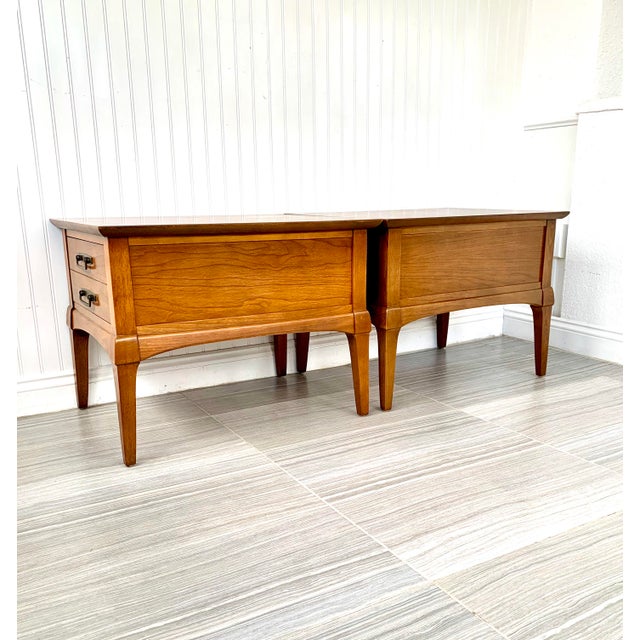 1970s Mid Century End Tables With Drawers a Pair Chairish