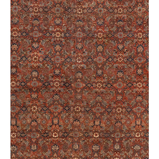 Early 20th Century Rust and Ivory Persian Floral Malayer Area Rug For Sale - Image 4 of 6