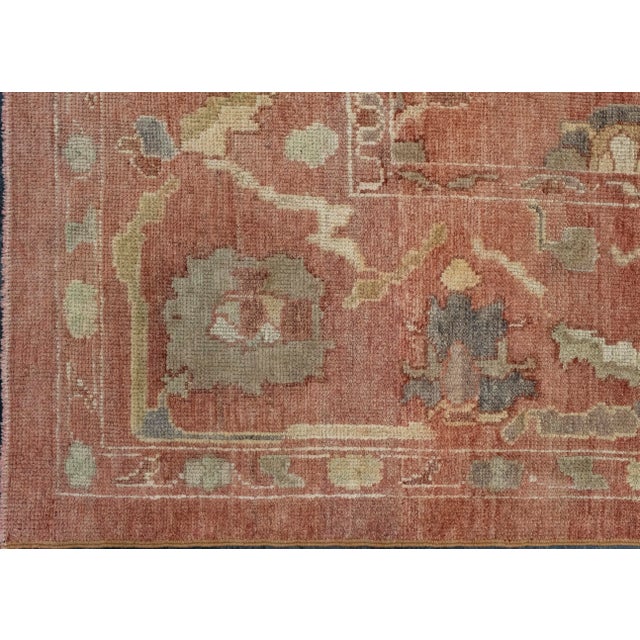 Turkish Oushak Old Wool Rug 9'4" x 13'1" #18016 For Sale - Image 4 of 8