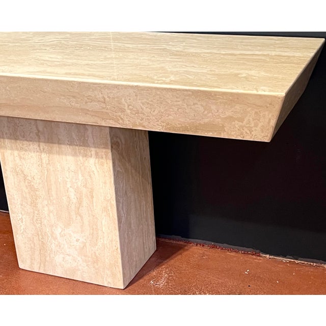 1970s 1970s Italian Modern Sculptural Travertine Console For Sale - Image 5 of 6